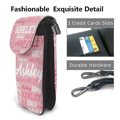 Custom Crossbody Phone Purse with Name, Personalized Name PU Leather Handbag, Customized Phone Bag Gift for Women3