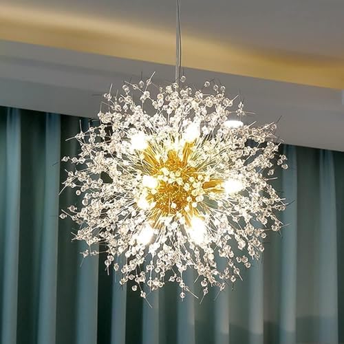 Vikaey Lustre de Cristal Moderno com 9 Luzes, Lustres de Fogos de...