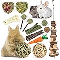 Labeol 27 PCS Rabbit Toys Set for Teeth Care and Exercise, Natural Wooden Treats for Hamster Guinea Pig Rabbit Rat Chinchilla and Gerbils, Boredom Breaker Accessories for Small Animals