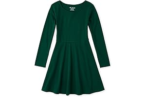 GirlsToddlers Solid Long Sleeve Skater Dress