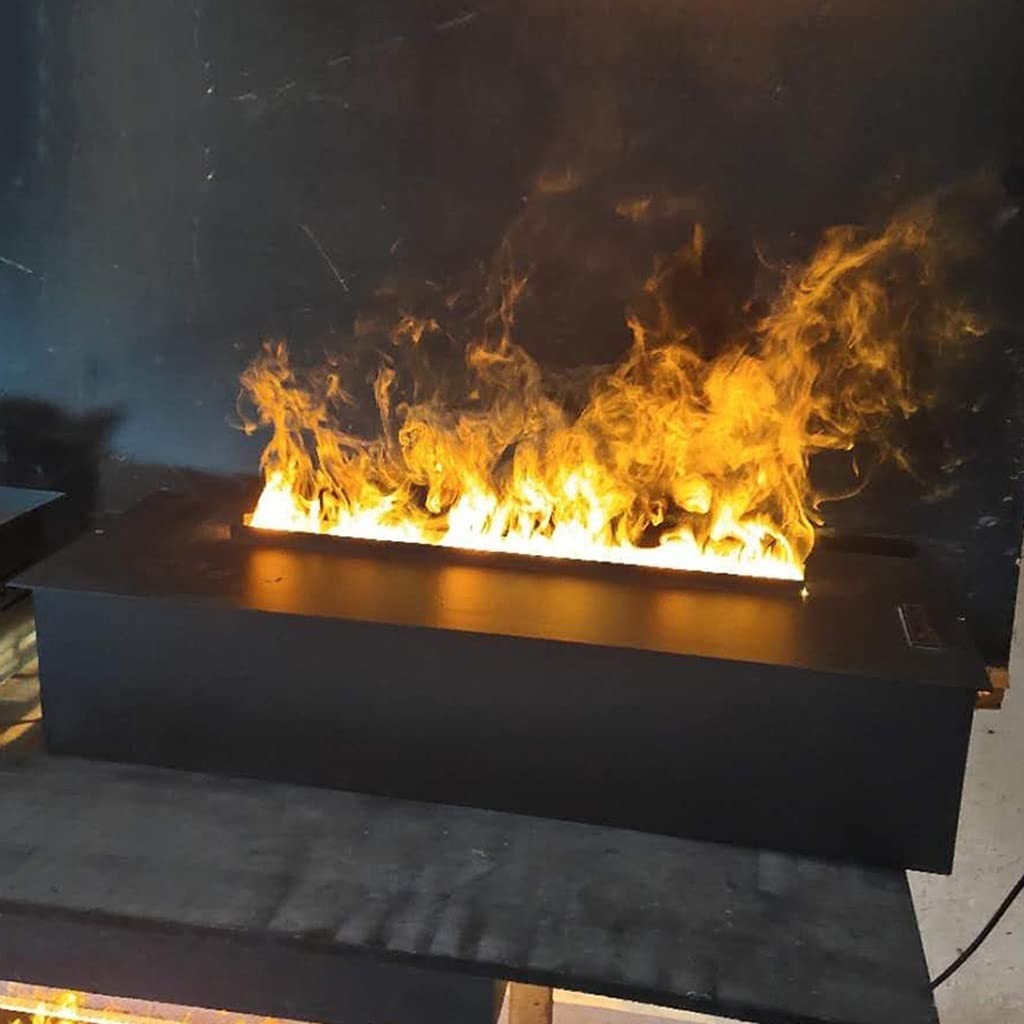 Kominek elektryczny wbudowany w 3D -atomizacja kominek elektryczny domowy salon nawilżacz powietrza elektroclaces przedłużona symulacja płomień wkład kominkowy (kolor: czarny, rozmiar: 76x26x16cm