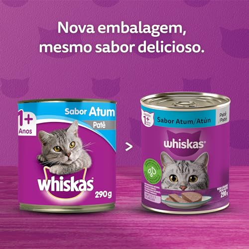 whiskas Ração Úmida Para Gatos Whiskas Lata Patê De Atum Adultos 290G