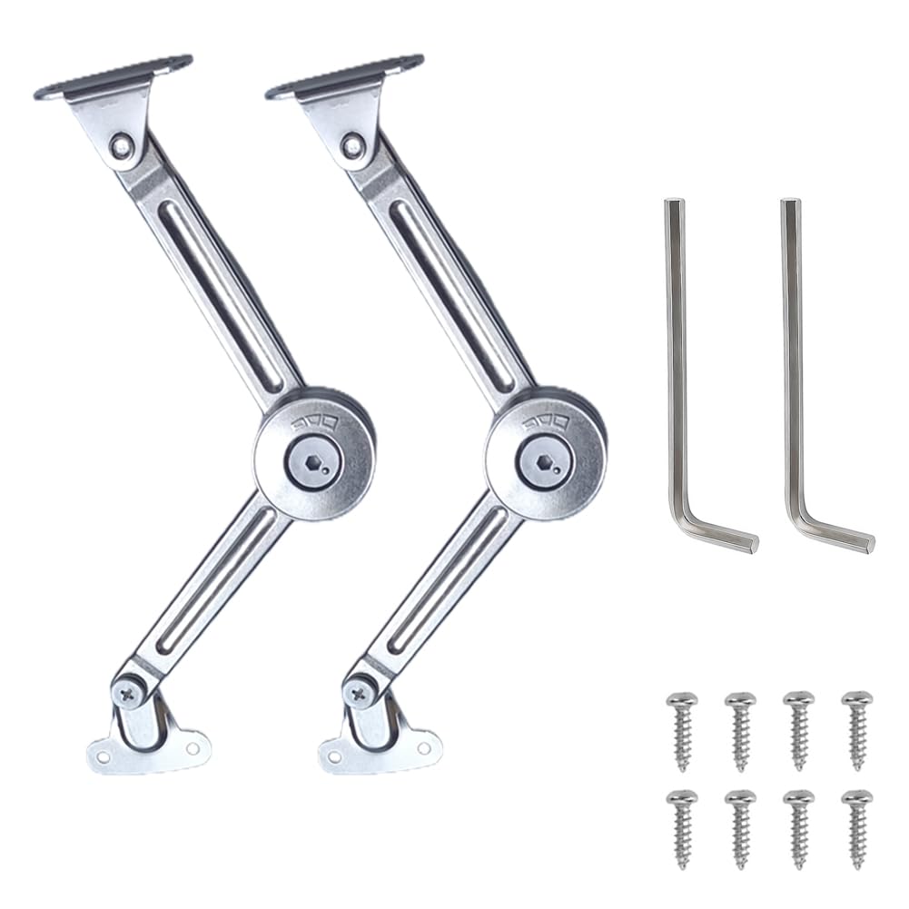 Photo 1 of 2 Pack Toy Box Soft-Close Hinge, Heavy-Duty Lid Support Hinge, Adjustable Tension, Suitable for Wooden Jewelry Boxes and Storage Boxes, and Flip-Up Cabinet Doors (Silver-2 Pack)