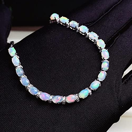 Pulsera de ópalo para diario y eventos especiales con fina plata de ley para mujer 2