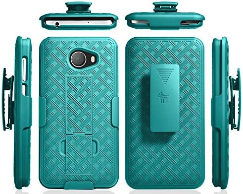 Case with Clip for Jitterbug Smart2, Nakedcellphone [Teal Mint Cyan] Kickstand Cover with [Rotating/Ratchet] Belt Hip Holster Combo for GreatCall Jitterbug Smart2 Phone (5049SJBS2, Smart-2)
