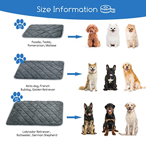 Nobleza Self Heating Cat Mat, Super Thermal Dog Crate Pad For Indoor Outdoor, Washable Anti-Slip Kennel Mat For Medium Small Dogs And Cats, 35" × 23" Grey #TOP1