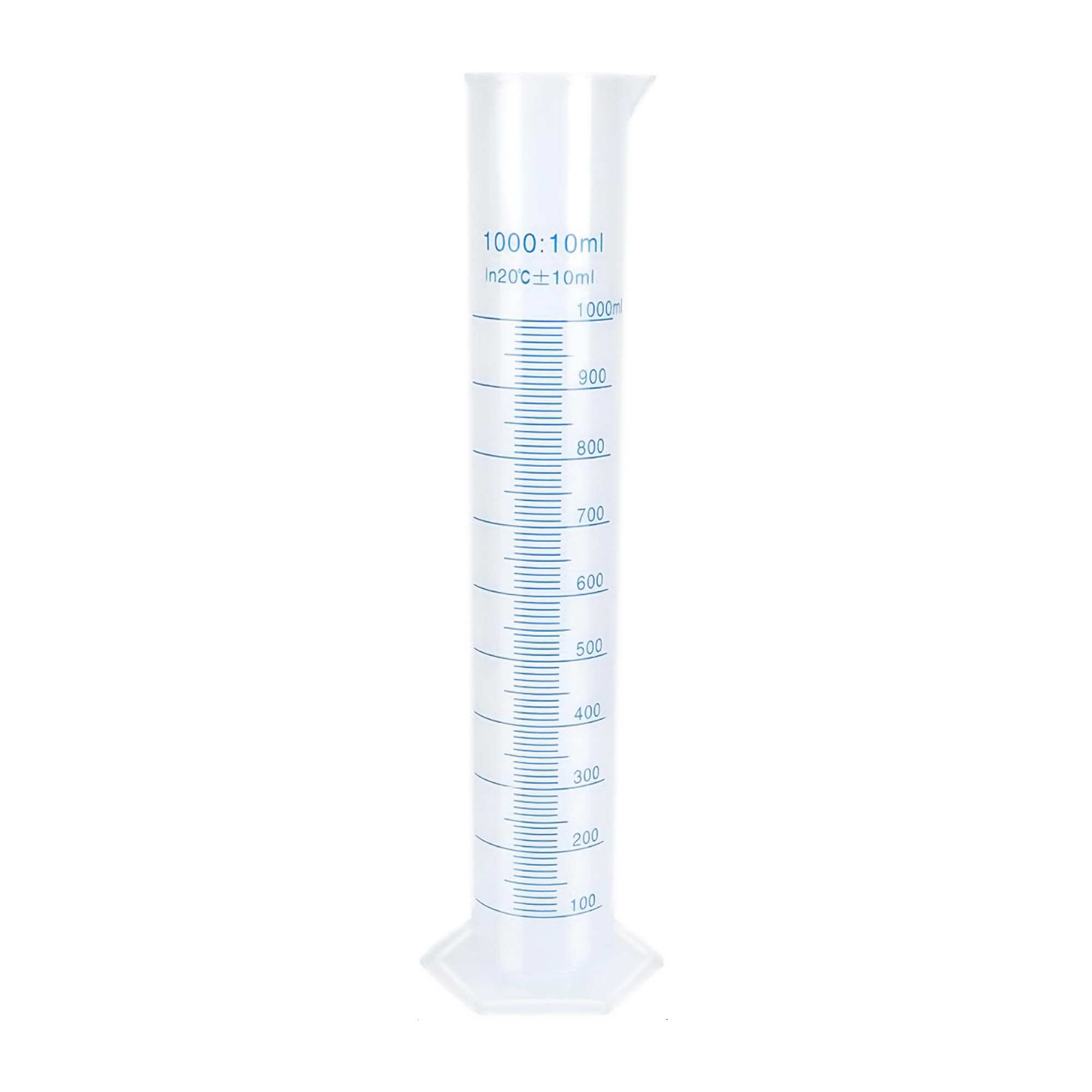 1000ml Plastic Graduated Cylinder Set | Transparent Measuring Cylinder with Pour Spout | 2-Sided Markings | High Durability Plastic | Ideal for Science Projects, Laboratory Supplies (1)