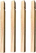 Set of 4 Wooden Legs for Turned Table with Glue or Screws | Different Models Available | High Quality Wood Made in Italy | Varnished Legs (Code 3)