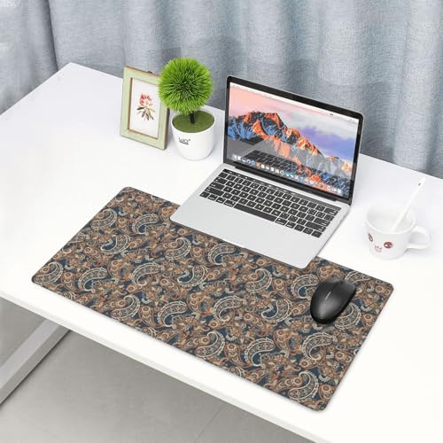 Alfombrilla de escritorio grande con elegante diseño de cachemira para un teclado antideslizante 6