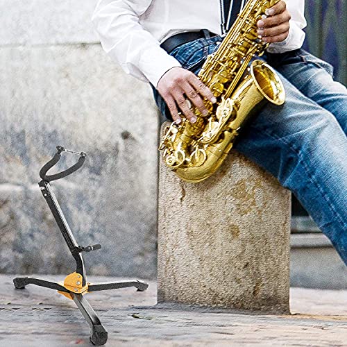 Gonioa LWPGM93NCV Folding Saxophone Stand For Alto Sax, Alto Tenor Sax Stand, Adjustable Metal Triangle Base Design Saxophone Holder Rack Portable Musical Instrument thumb #6