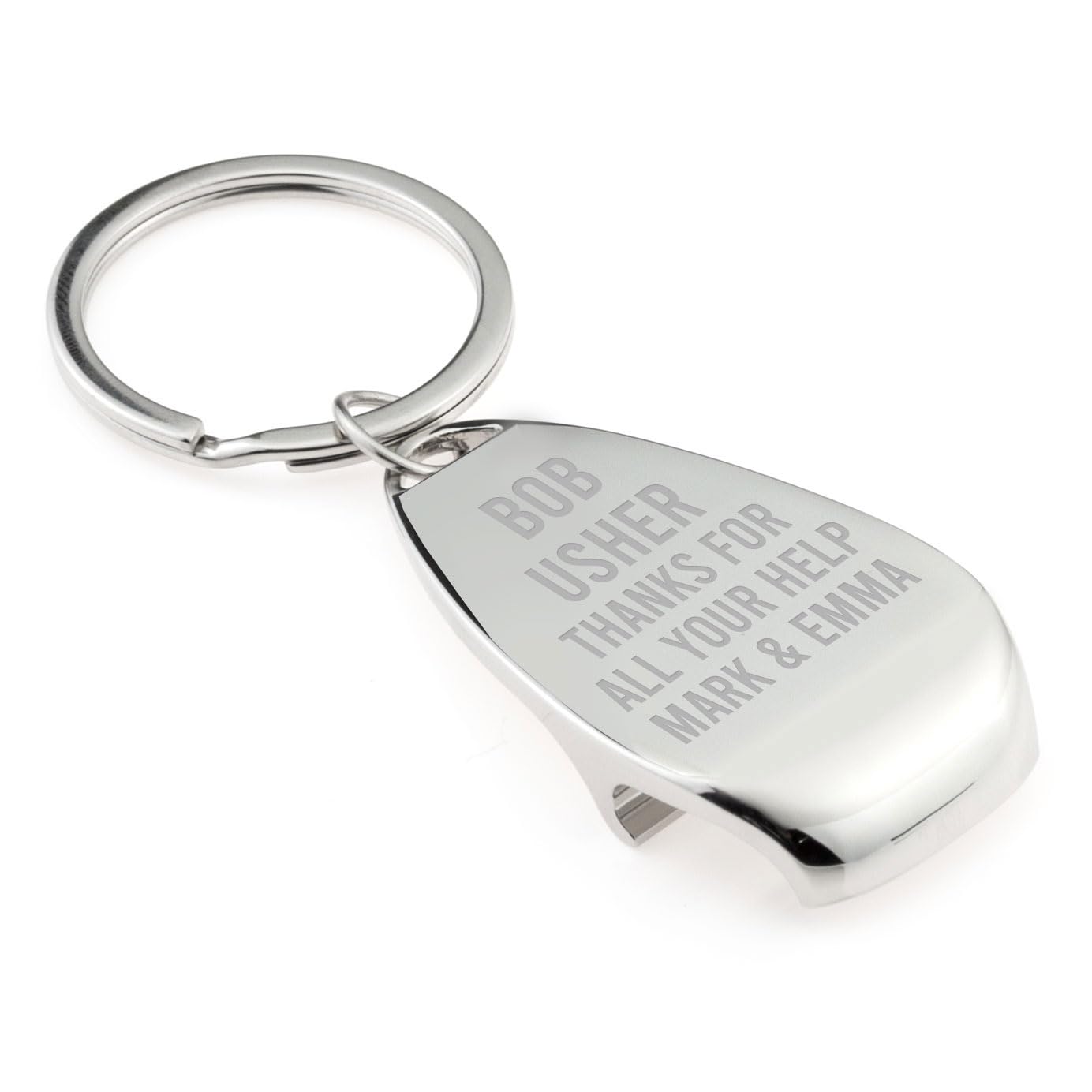 Eio Gifts Unisex Silver Personalised Classic Claw Design Bottle Opener Keyring | Car Keyring, Accessories, Beer Bottle Openers | Unique Gifts For Dad/Grandad | Custom Engraved Keychain | Stag/Hen/Usher/Wedding Favours.