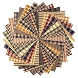 40 Primitive Charm Pack, 6 inch Precut Cotton Homespun Fabric Squares by JCS