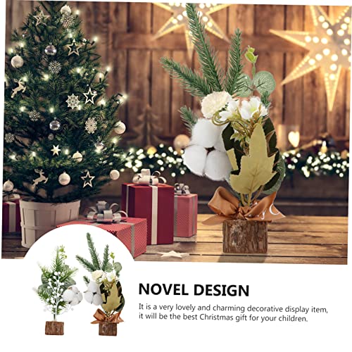 Generic 2Pcs Christmas Tree Ornaments Nativity Decor Para Mesa De Adorno Para Mesa De Small Tabletop Christmas Tree Indoor Xmas Decorations Mini Xmas Tree White #TOP6
