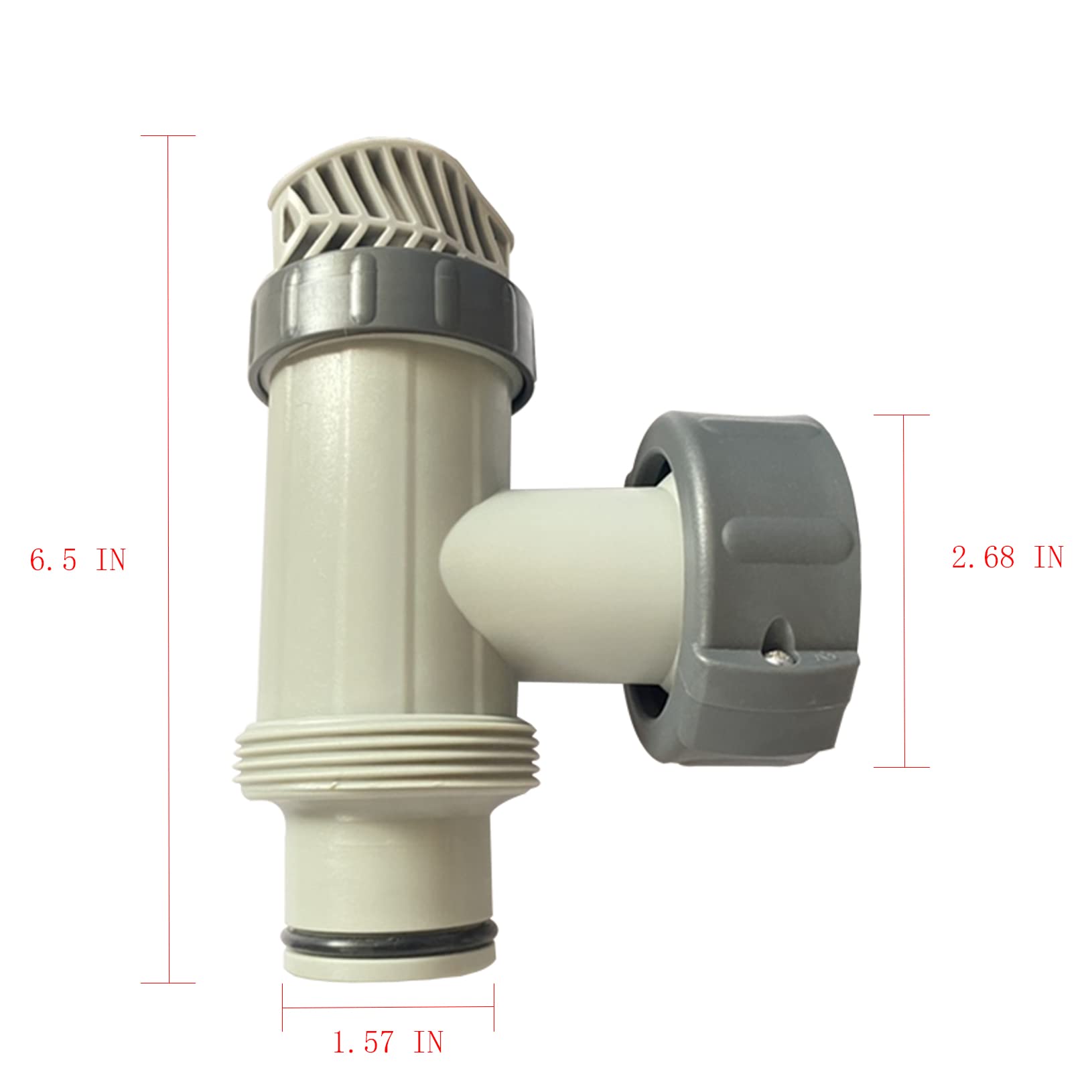 Pool-Schlauchadapter mit Schlauchhalterung und Kolbenventil, kompatibel mit oberirdischem Pool-Setup und Sandfilterpumpe, 3,2 cm auf 3,8 cm, 2 Stück