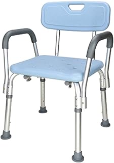 BHBXZZDB Banco de Taburete de Ducha, Silla de Ducha para el Cuidado de la Salud con Brazos - Asiento de Ducha Antideslizante Ajustable en Altura, Duradero (Color: Azul)