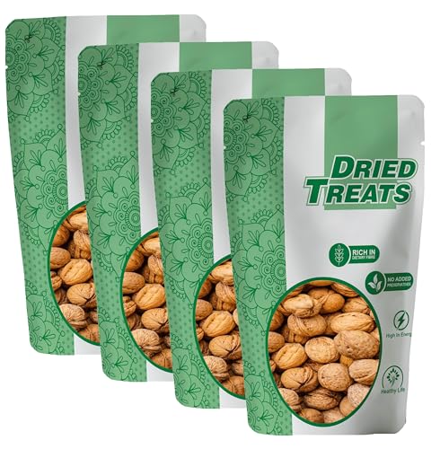 Image of Dried Treats Dried Fruits Nuts And Seeds (Kashmiri Sabut Walnuts /Walnut With Shell, 800g (4x200g))