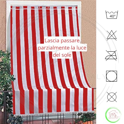Toldo exterior a rayas rojo y blanco de 290 x 290 cm para terraza 6