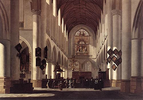 Lienzo decorativo de San Bavón en Haarlem, pintura mural vintage de alta calidad (60x90cm)