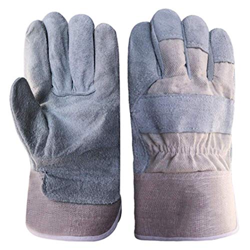 Preisvergleich Produktbild Leder-Arbeitshandschuh-Korn-Rindleder Für Die Behandlung, Elektrisches Schweißen, Ausschnitt, Schweißen, Lager, Bau, Motorrad (3 Paare)