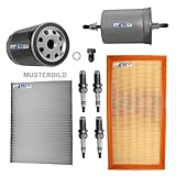 Einschränkungen: Inspektionspaket SET D 1x Ölfilter 1x Luftfilter 1x Innenraumfilter 1x Kraftstofffilter 4x Zündkerze BOSCH Super Plus FR7DC+ 1x Ölablass-Schraube 1x Dichtring für Ölablass-Schraube