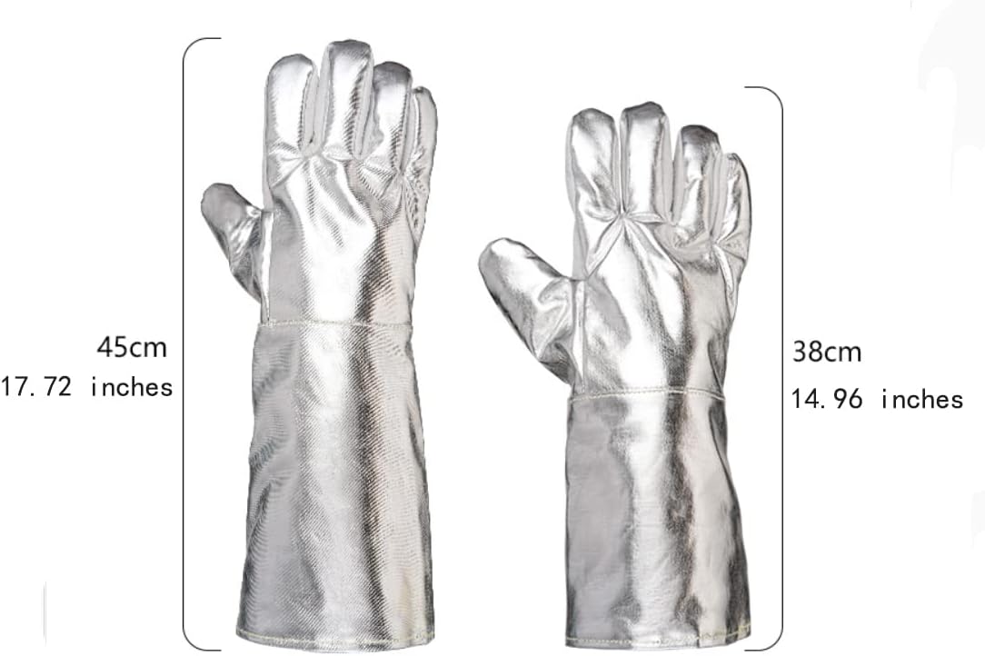 Aluminized Heat Resistant Gloves 572℉ High Temp Welding Safety Gloves Anti-Scald Thermal Insulation for Oven & Work