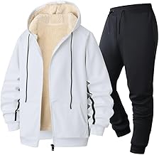 GUTHONG Men's Sweatshirt, Top and Bottom Set, Hoodie, Winter Clothes, Fleece Lined, Jersey, Zip, Hooded, Warm, Cold Protection, Windproof, Sportswear, Setup, Plain, Long Sleeve, Thick, Plus Sizes