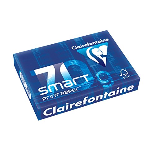 Clairefontaine 10 Pezzi Carta Fotocopie 500 Fogli Smart 70 G A4 210 x 297 mm FSC Certificata, Bianco
