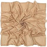 Posheliox Quadratischer Damenschal, leicht, atmungsaktiv, Polyester, Kopftuch mit ethnischem Paisleymuster, Vintage-Stil, Bohemian-Stil, für alle Jahreszeiten, 100 x 135 cm (4# Kamelfarbe)