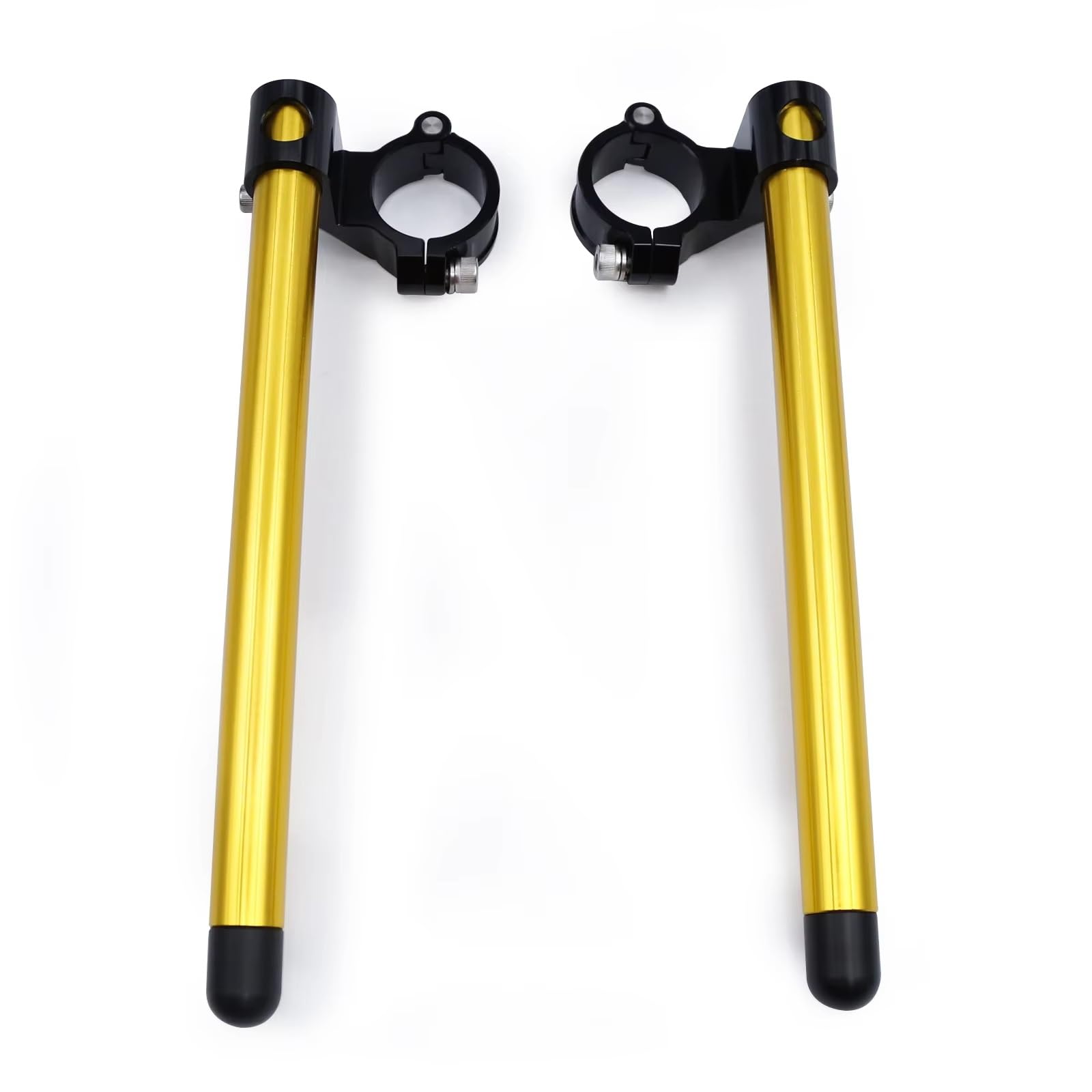 37 41 43 45 48 50MM Motorcycle Handlebar Clip On Clip-ons Fork Handle Bar Clamp 1.5 Inch Riser on For 22mm Motorcycle Handlebar Risers(Gold black 48MM)