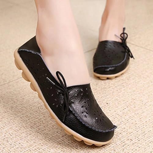 Image of Women's Floral Leather Slipper Loafers Flat Shoes Slip-Ons