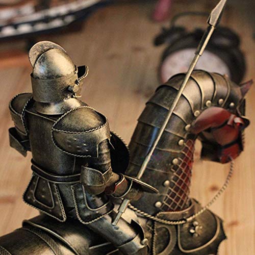 Armure de guerrier rétro en fer forgé décoration médiévale de salon 40cm - 3