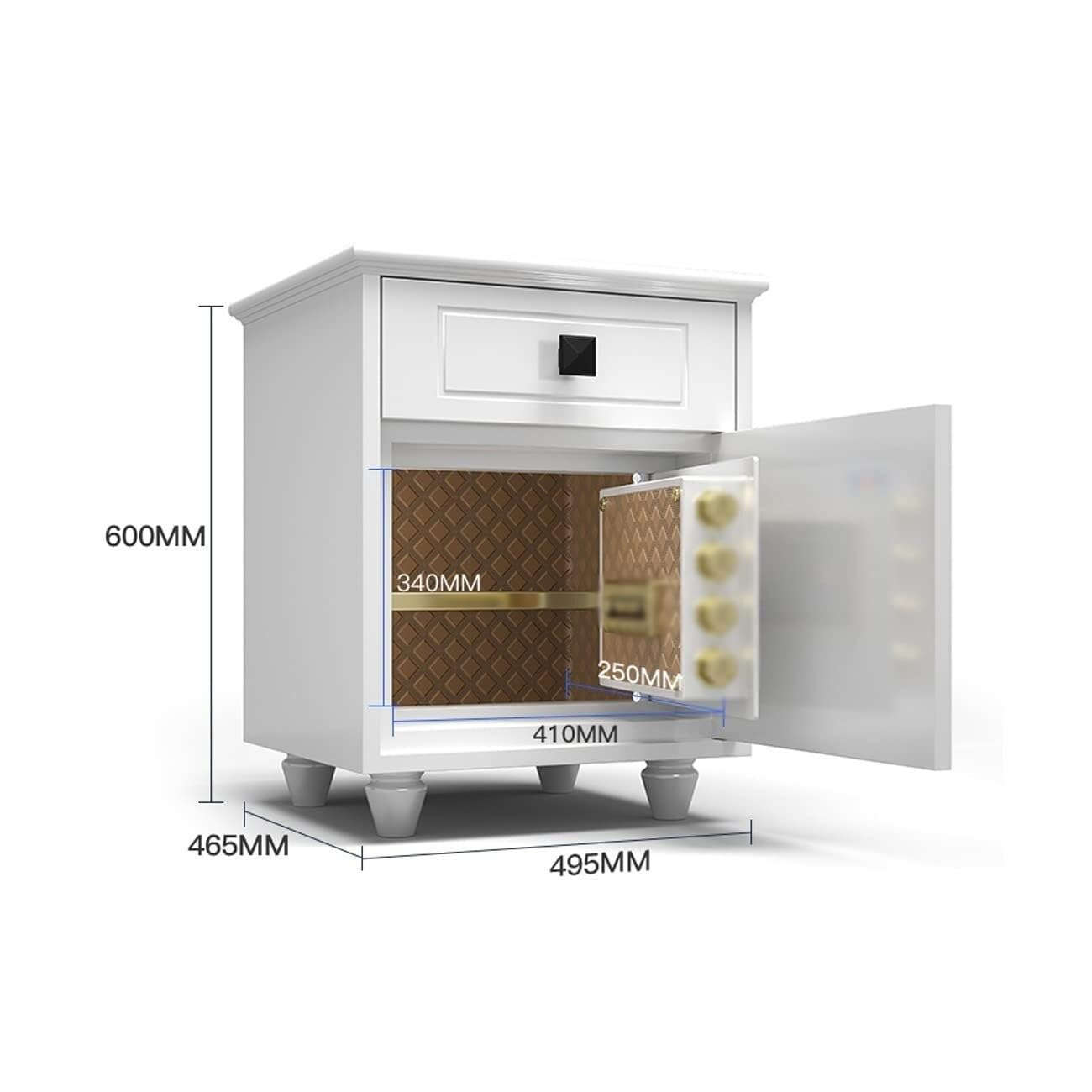 Cassaforte Cassaforte da comodino perfetta for l'ufficio domestico, cassaforte intelligente con password e impronta digitale, cassaforti nascosta antifurto doppia Cassetta portavalori