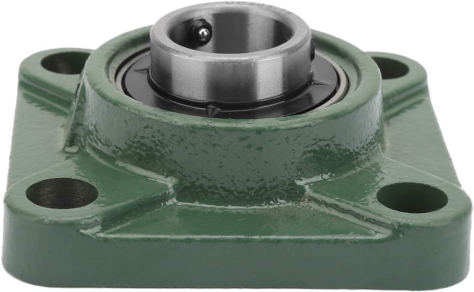 Pillow Block Bearing, Bearing Steel Bearings Mount Flange Bearing UCF205 / 205-16 30mm / 25.4mm Pillow Block Square Bearing with Solid Base 4 Mounted Holes (UCF205-16)