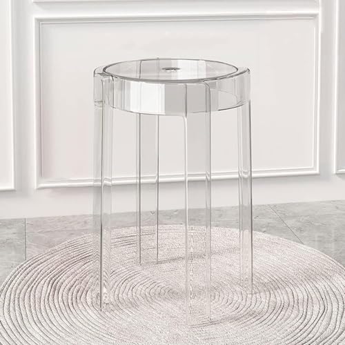 バスチェア アクリル 風呂椅子 バススツール お風呂椅子 介護用品 シャワー チェア 背もたれなし 抗菌 防カビ 撥水 滑り止め足 浴室 コンパクト (透明,33*33*46cm)