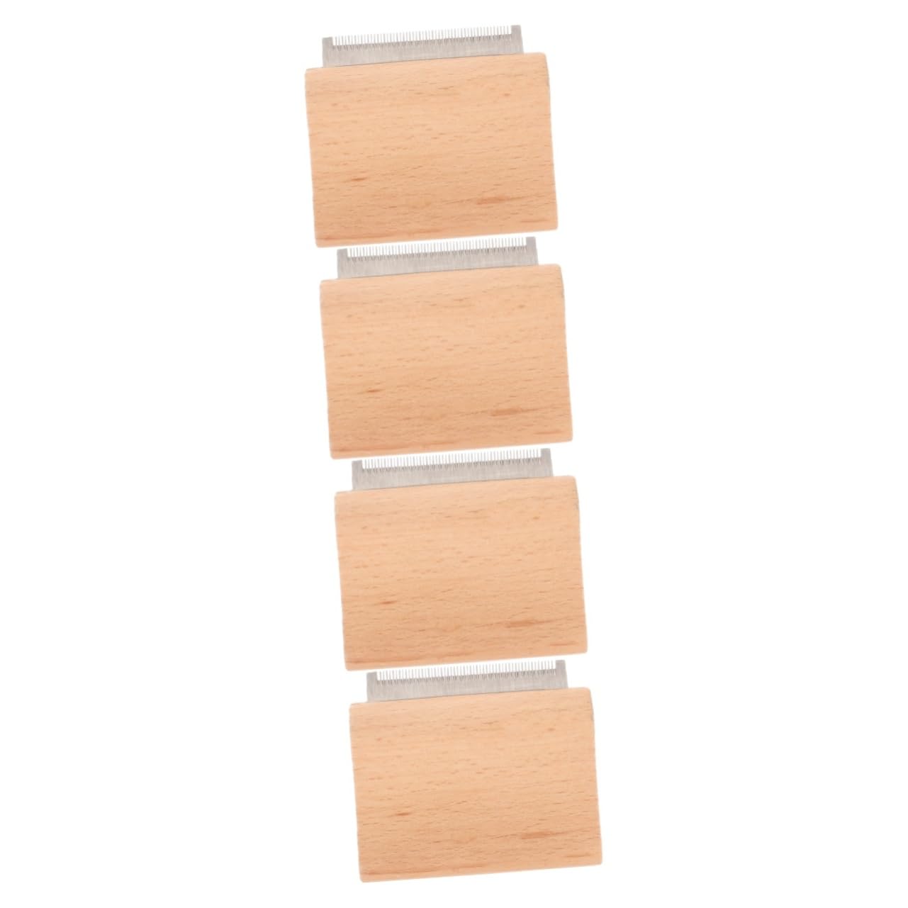 minkissy Cepillo de madera para caballos de 4 piezas, suministros agrícolas, cepillo removedor de pelo, cepillo de metal para caballo, herramienta de aseo para caballos, herramienta de eliminación de