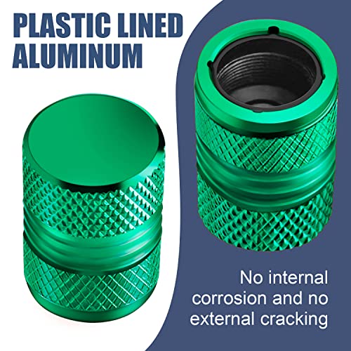 Image of Tire Valve Stem Caps - Tire Air Caps Cover 8 Pack N2 Nitrogen Logo Corrosion Resistant Premium Alloy Universal for Car Truck Motorcycle Bike-Green