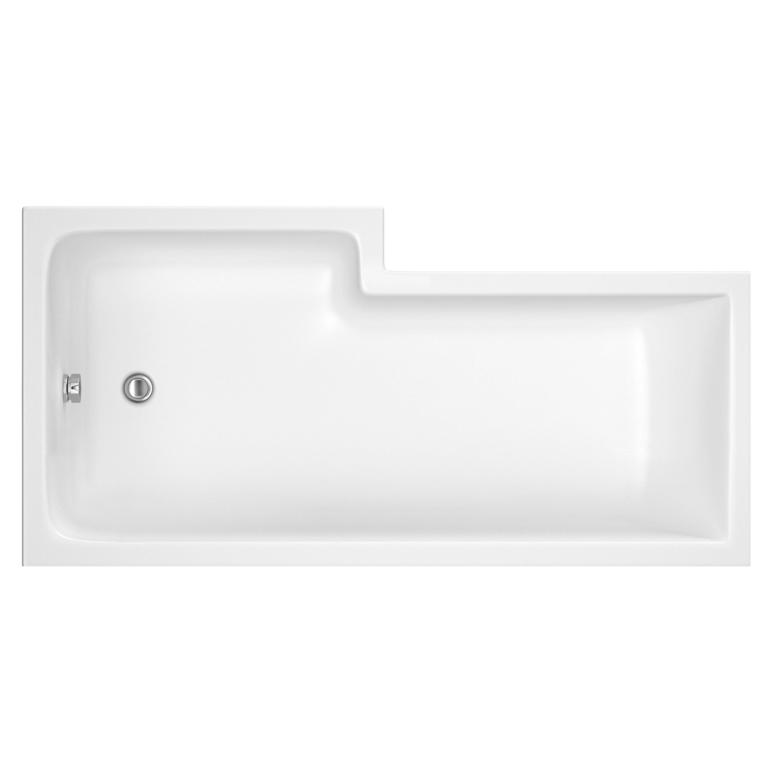 B&Q -  Modern L Shape Right Hand Shower Bath Tub With Leg Set1700mm (Waste And Panels Not Included)White
