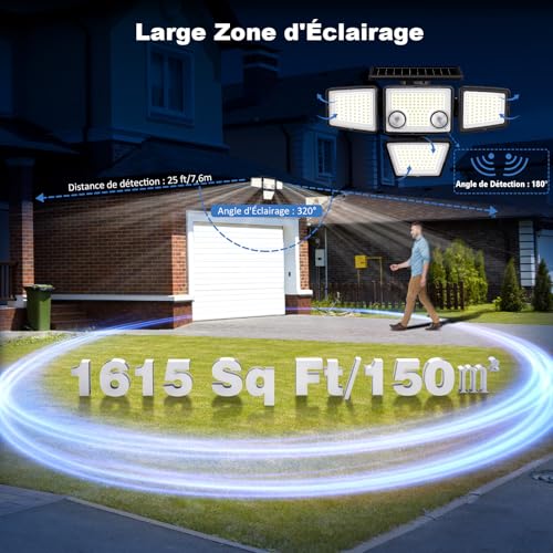 Projecteurs extérieurs avec télécommande pour sécuriser l'allée de maison - 7