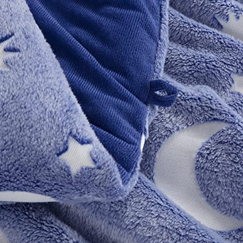Hombys Glow In The Dark Comforter Set 5 Piece Twin/Twin Xl With Sheets, Blue Velvet Bedding Comforter Sets For Twin Bed, Ultra Soft Down Alternative Comforter For Teenage Boys Kids , Bed In A Bag #TOP7
