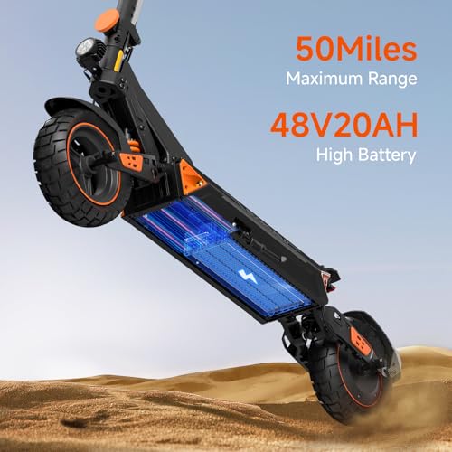 Image of ECOROAD Electric Scooter,25MPH-32MPH, 18-50 Miles Range, 330LBS Load, Off-Road Tires, RGB Lights & APP Control