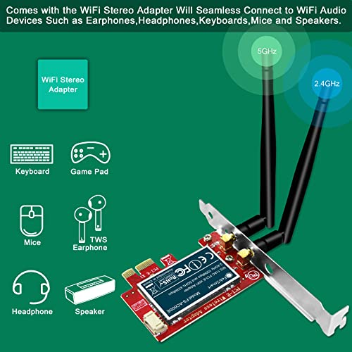 Tarjeta WiFi PCIE Wireless AC Dual Band 600Mbps FS-AC60SE para Windows XP, 7, 8.x, 10, 11 miniatura 3