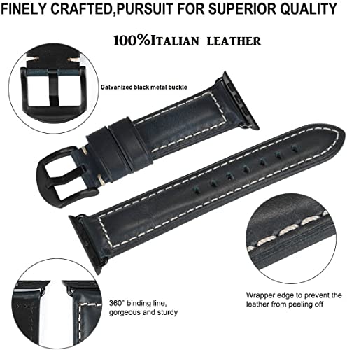 Image of HUAFIY Compatible for Apple Watch Bands 42mm 44mm45mm46mm 49mm 38mm 40mm41mm, Genuine Leather Band Strap for iWatch Series 11 /10 /9 /8,7,6,5,4,3,2,1, Ultra3 2 1