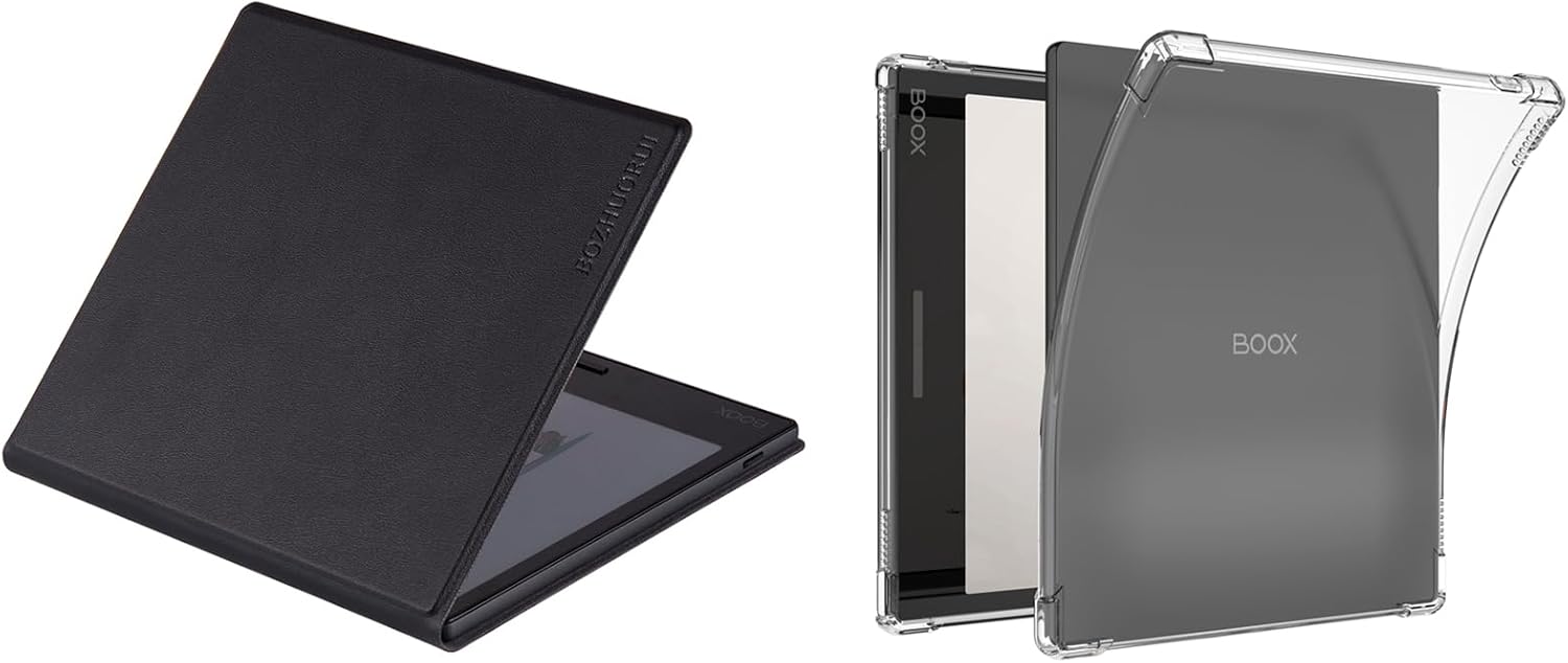 BOZHUORUI Case for 7" Onyx Boox Tablet Go Color 7/Boox Page e-Reader - Magnetic Cover with Auto Sleep/Wake + Lightweight Flexible Soft Back Clear Cover