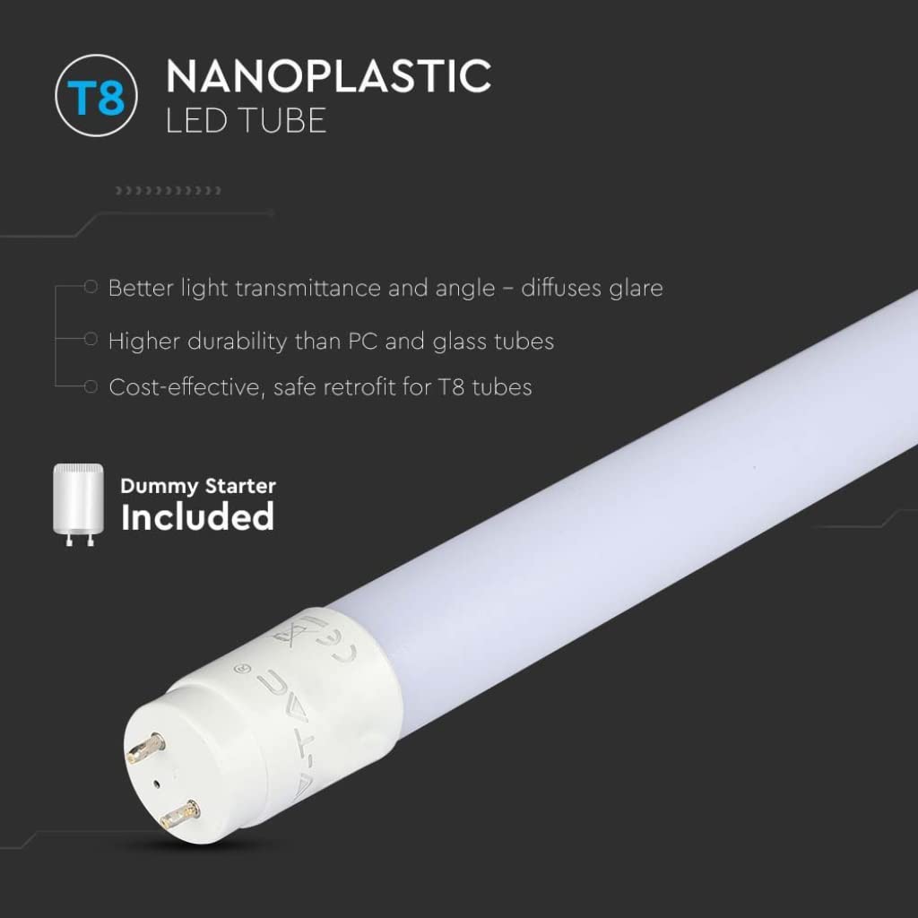V-TAC 2x Tubo LED 150 CM - T8 G13-20W - 2100 Lúmenes - Chip Samsung - Tubos LED para Techo, Pared, garaje, Tienda - Tubo LED forma T8 - Sustitución de neón - Luz 3000K Blanco Cálido
