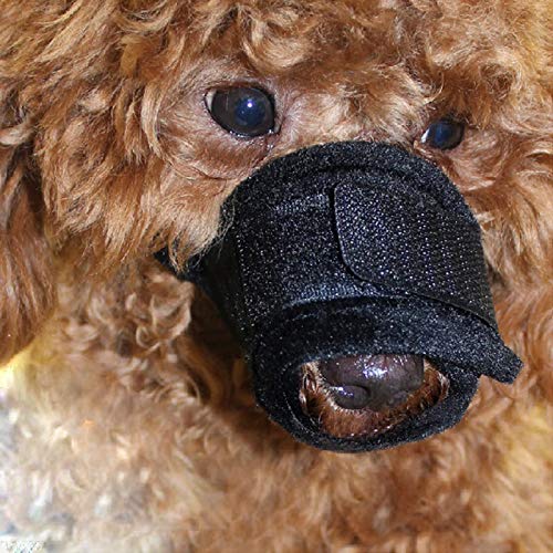 LUCKSTAR Adjustable Soft Fit Dog Muzzle/Safety Pet Dog Mouth Set Large Size (Black)