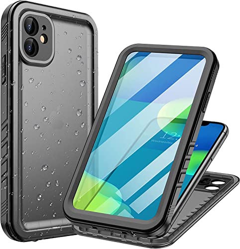 Cozycase iPhone 11用 防水ケース 完全防水 360度全面保護 防水 防塵 耐衝撃 水中撮影 洗濯可能 iPhone11用 防水ケース 傷防止 カメラ保護 ワイヤレス充電サポート米軍 スマホ用 軽量 滑り止め Face ID認証対応 携帯ケース IP68防水等級 iPhone 11用 ケース ストラップ付き 海 雨の日 お風呂など適用6.1インチ