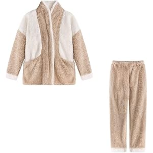Herfst Winter Pyjama Dames Pyjama Sets Warme Dikke Nachtkleding Loungewear Vest Pyjama (Color : B, Size : M)