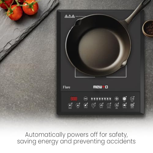 Image of Flare From The House of Link 1600W Induction Cooktop | 7 Cooking Modes with Push Button & Digital Display | Auto Pan Sensor | Auto Shut off for Safety | 1 Year Warranty