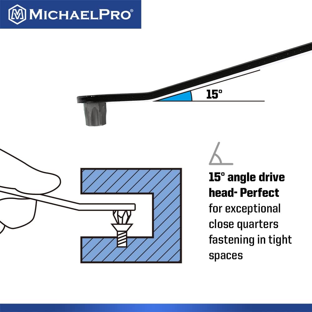 MichaelPro 5-Piece Ultra Low Profile Offset Screwdriver Set, Slim Profile Angled Screwdrivers, Star Driver | T20, T25, T27, T30, T40 | MP002029