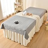 TISSU DE HAUTE QUALITɠ: Notre housse de matelas de salon de beauté est fabriquée en tissu polyester de haute qualité, et la touche tridimensionnelle peut montrer la finition exquise de ce drap de lit. De plus, ce tissu confortable et doux pour la peau peut apporter à vos clients une expérience de massage de haute qualité.